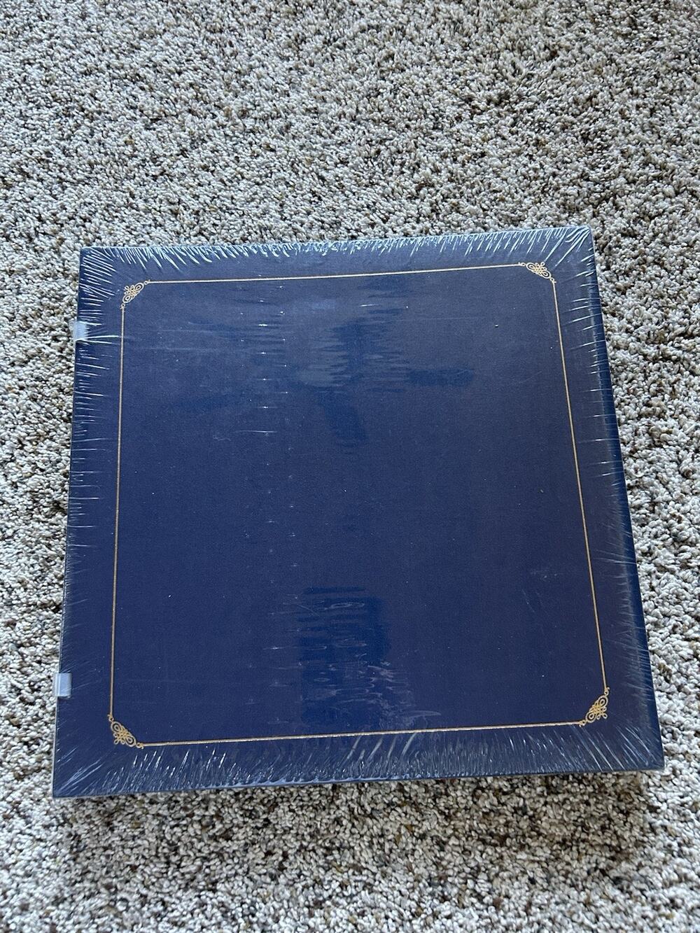 NEW Creative Memories 12x12 Open Spine Album Navy Blue Gold Foil W/ Pages E26